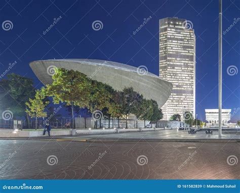 Albany, New York - Oct 15, 2019: Night View the Egg, a Performing Arts ...