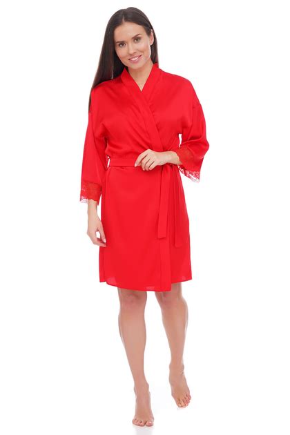 Женский короткий халат Martelle Lingerie 201 Красный S Брендовая одежда ROZETKA
