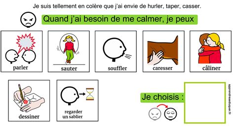 Outil pour la colère des enfants quand j ai besoin de me calmer je peux