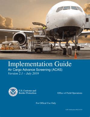 Fillable Online Air Cargo Advance Screening ACAS U S Customs