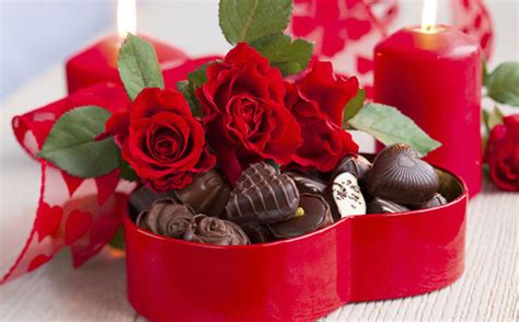 Flowers And Chocolates For Valentine S Day Divorced Girl Smiling