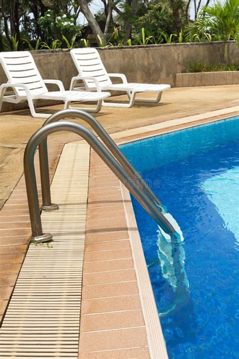 Swimming Pool Edge Overflow Drain White Grating Stock Photo Image Of