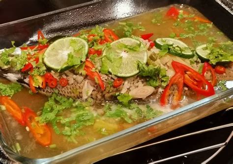 resepi ikan siakap kukus halia  resepi ikan siakap stim masak stim