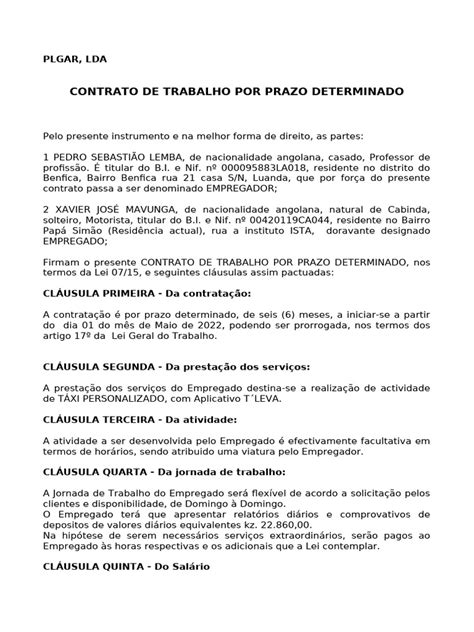 Contrato Por Prazo Determinado Tem Aviso Prévio - Contrato Trabalho Por Prazo Determinado | PDF | Expediente