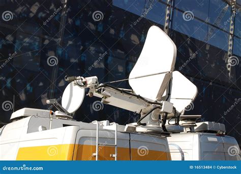 Mobile satellite dish stock photo. Image of channel, studio - 16513484