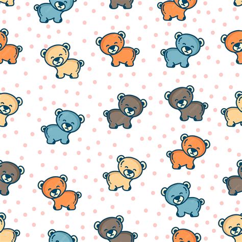 Premium Vector | Doodle bear pattern