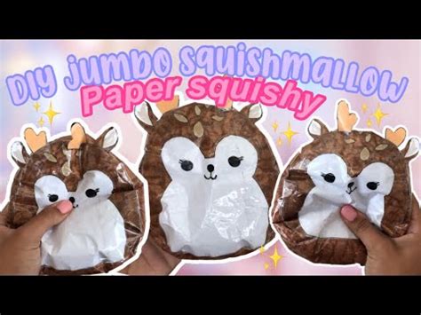 DIY JUMBO SQUISHMALLOW PAPER SQUISHY TUTORIAL Super Easy YouTube