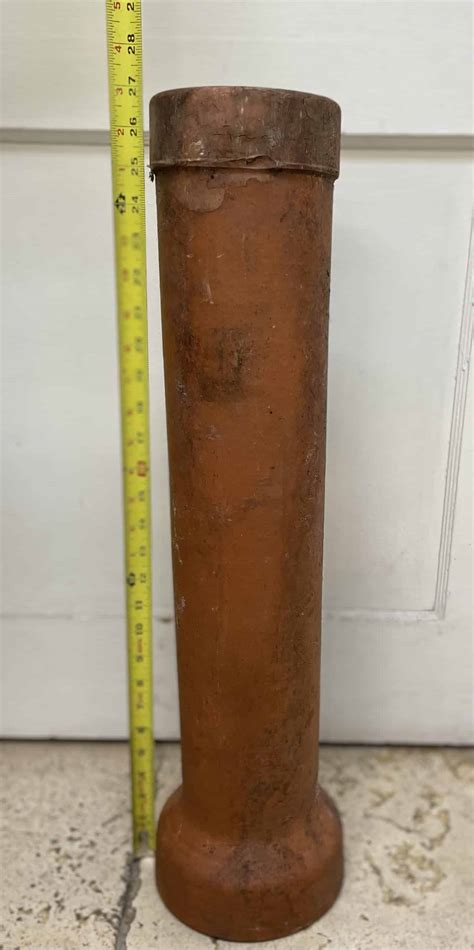 Clay Drain Pipe w Collar 27" long | All Points Tile & Slate