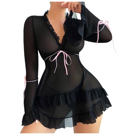 Xinxiaoo Women S Nightgowns Pajama Dress For Women Black Lingerie For Women Dress Bridal