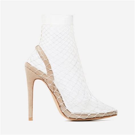 Shoes New Clear Fishnet Nude Heels Poshmark
