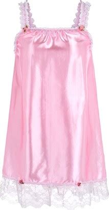 Satini Lingerie Satin Sissy Babydoll Ruffles Frilly Lace Slip Nightwear Baby Pink ShopStyle