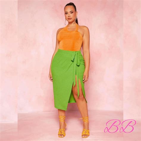 Hawaiian Sunset Plus Asymmetrical Halter Top Beach Babe Bikini