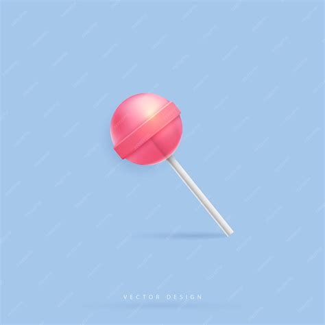 Premium Vector Sweet Cute Pink Lollipop On Stick In Cartoon Style