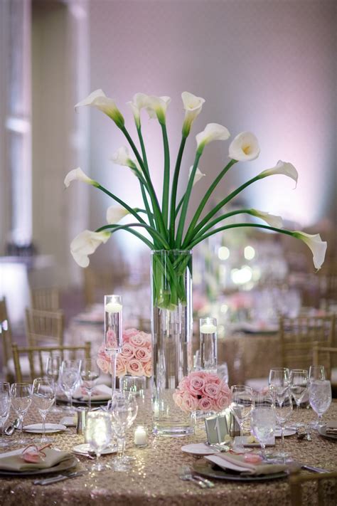 Reception Décor Photos - Calla Lily Centerpieces - Inside Weddings