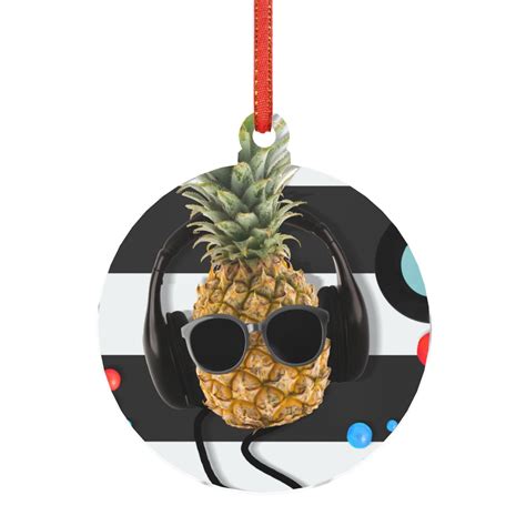 Cauagu Pineapple With Black Glasses Pattern Acrylic Christmas Pendant