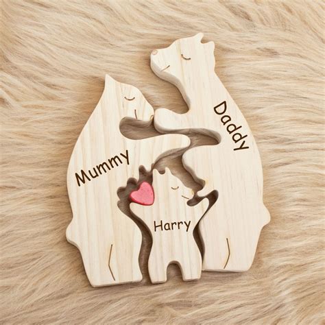 B Renfamilie Aus Holz Holzpuzzle Personen Tierfiguren