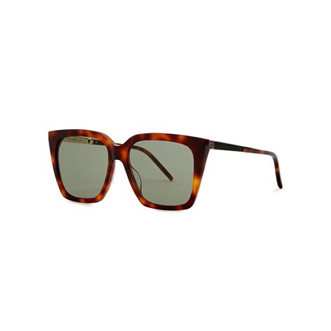 Buy Saint Laurent Tortoiseshell Square Frame Sunglasses Brown At 30