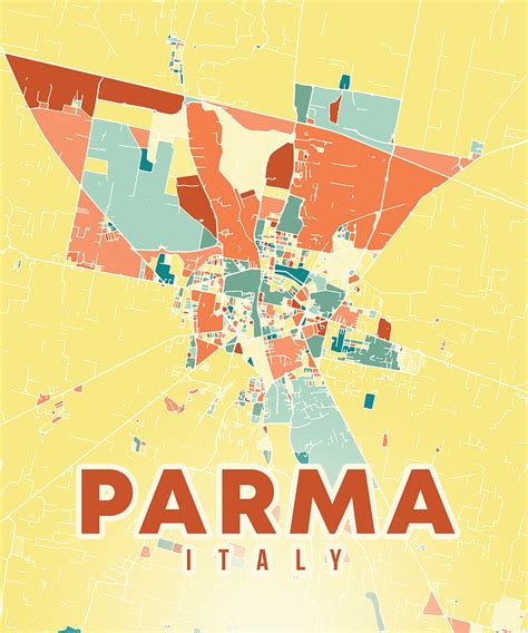 Parma Italy Map Digital Art by Alexandru Chirila | Pixels