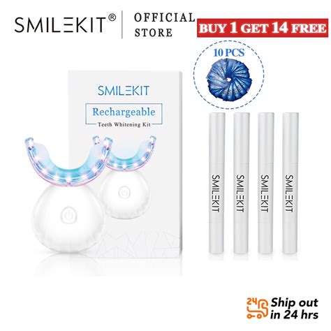 【Upgraded】Smilekit Teeth Whitening Kit 32LED Perfect Smile Set Free 10 ...