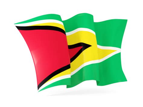 Waving flag. Illustration of flag of Guyana