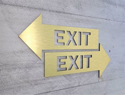Directional Exit Sign Exit Sign With Arrow Arrow Signs Etsy