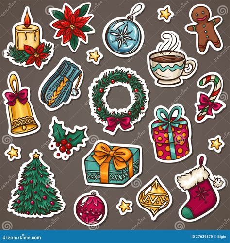 Christmas Icon Set Stock Vector Illustration Of Ball 27639870