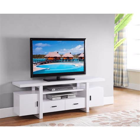 Eye Catching Tv Stand With Open Shelves White