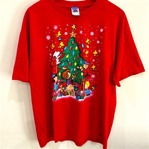 Peanuts Shirts Peanuts Christmas Tshirt Charlie Brown Snoopy Lucy Christmas Tree Poshmark