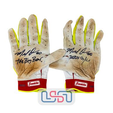 Marcell Ozuna Signed The Big Bear 2024 Gu Franklin Batting Gloves