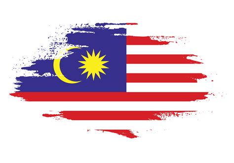 Professional hand paint Malaysia flag vector 16128324 Vector Art at ...