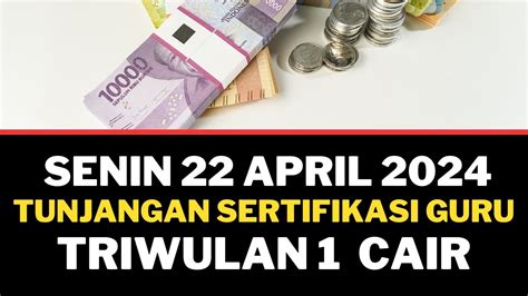 Senin 22 April 2024 Tunjangan Profesi Guru Triwulan 1 2024 Cair