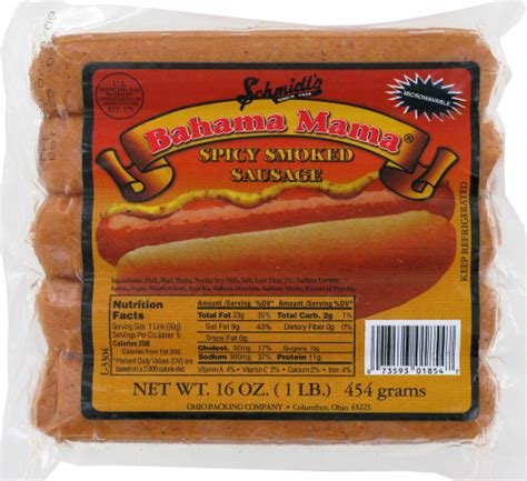 Schmidts Bahama Mama Spicy Smoked Sausage 16 Oz Fred Meyer