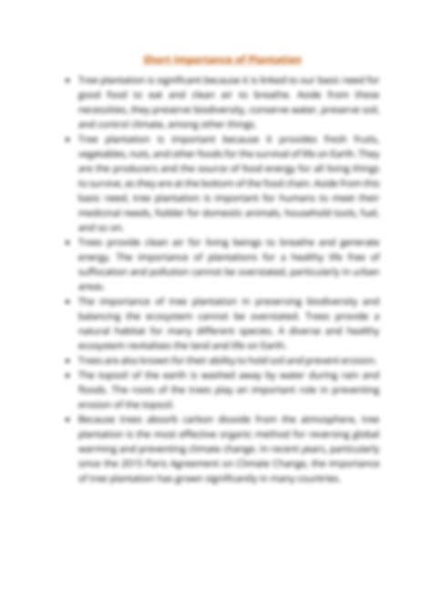 SOLUTION: Tree plantation and its benefits - Studypool
