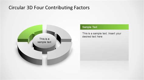 Circular 3d Four Contributing Factors Powerpoint Diagram