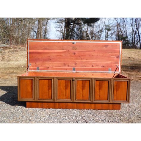 Vintage Mid Century Modern Low Profile Walnut Lane Princess Cedar Chest
