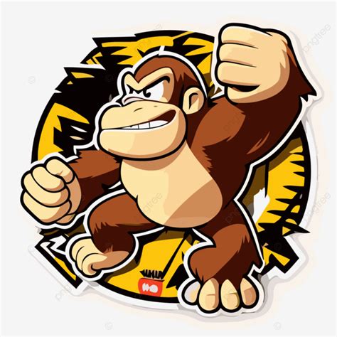 The Donkey Kong Vinyl Sticker Clipart Vector Sticker Design With