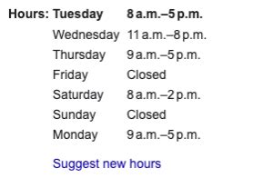 role  accurate operating hours  google business profile