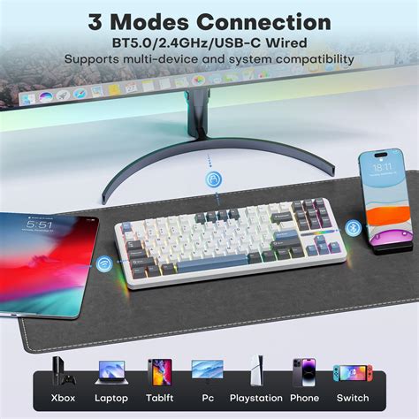 Snapklik Wireless Keyboard F87 Mechanical Keyboard Hot Swappable Custom 2 4Ghz Type C