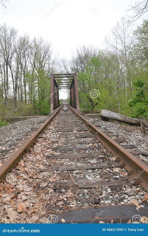 Abandoned Railroad Tracks And Bridge Stock Image Image Of Railroad