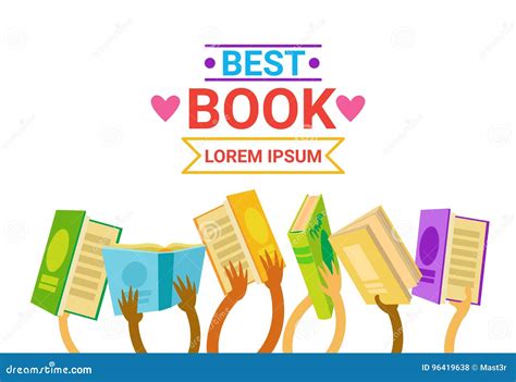 Group of Hands Holding Books Reading Banner Stock Vector - Illustration ...