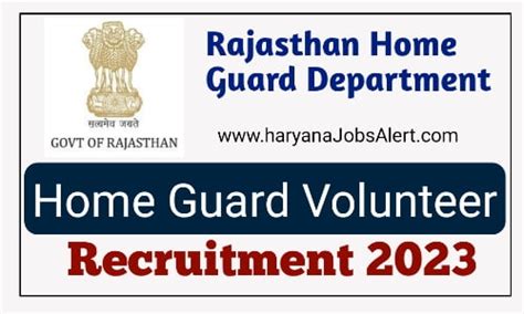 Rajasthan Home Guard Vacancy 2023 3842 Posts Notification