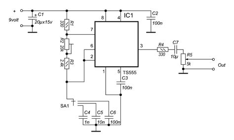 Мультивибратор на ne555 с регулировкой частоты схема