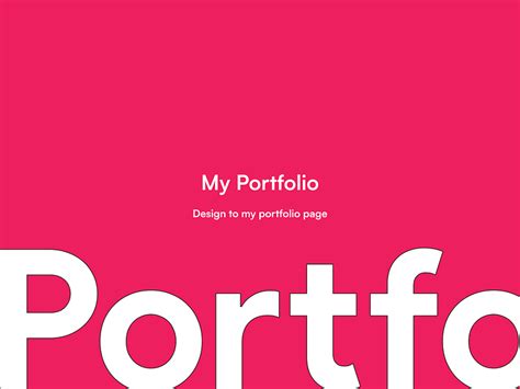 My Portfolio Design By Fortune Kanu On Dribbble