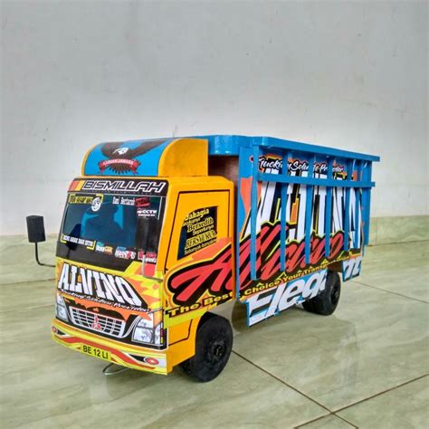 Jual Promo Mainan Mobil Truk Kayu Miniatur Truck Oleng Mobilan Anak