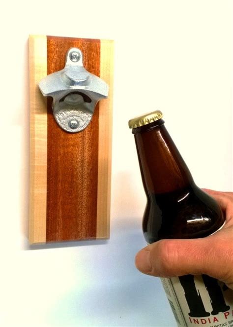 Wall Mounted Bottle Opener With Magnetic Cap Catcher In