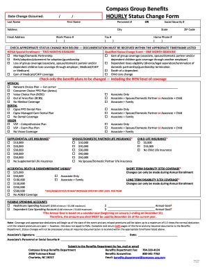 Fillable Online Compass Group Benefits HOURLY Fax Email Print PdfFiller