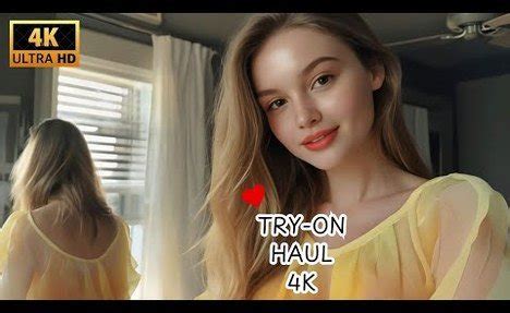 4K Yellow Lingerie Transparent Try On Haul See Through Transparent