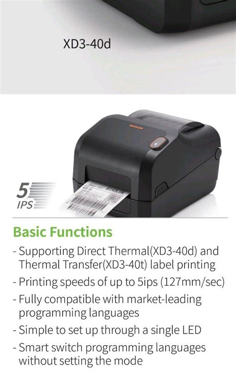 Bixolon XD3-40D direct thermal label printer, Computers & Tech ...