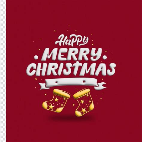 Premium Psd 3d Merry Christmas Typographic For Social Media