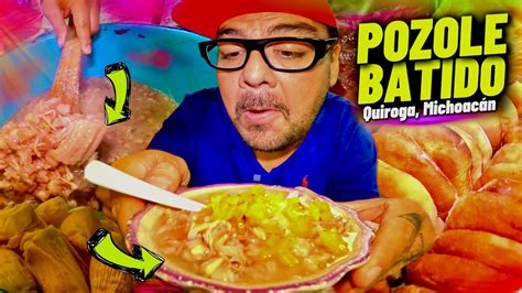 así es el POZOLE BATIDO y más antojitos en Quiroga Michoacán YouTube